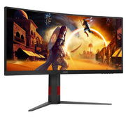 AOC G4 34" VA UWQHD 200Hz computer monitor 86.4 cm (34") 3440 x 1440 pixels UltraWide Quad HD LCD Black, Red
