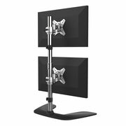 StarTech.com Vertical Dual Monitor Stand, Ergonomic Desktop Stacked Two Monitors, Free Standing Universal Monitor Mount, Height Adjustable - For up to two 27" or 34" Ultrawide (22lb/8kg) VESA Mount Displays