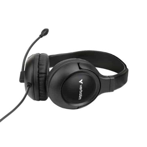 Verbatim Headset with Noise Cancelling Mic Wired Head-band Calls/Music Black