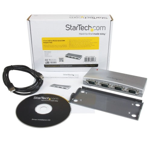 StarTech.com 4 Port USB to RS232 Serial DB9 Adapter Hub - TAA