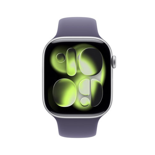 Apple Watch Series 11 GPS 46mm Silver Aluminium Case with Purple Fog Sport Band - M/L