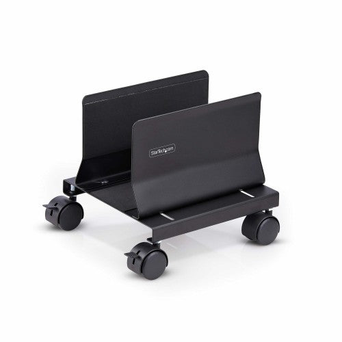 StarTech.com Computer Tower Cart, Rolling Mobile CPU Caddy on Wheels/Casters, Max Load 46.3lb/21kg, Adjustable PC Case Mount, Desktop Floor Stand, Steel Dolly, TAA