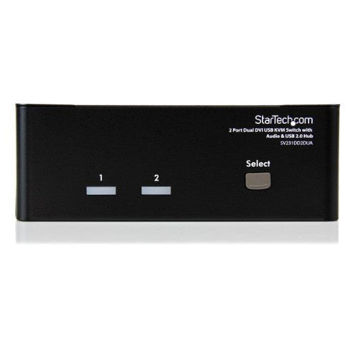 StarTech.com 2 Port Dual DVI USB KVM Switch with Audio & USB 2.0 Hub - TAA