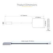 StarTech.com USB-C to Dual Displayport 1.4 Adapter, USB Type-C Multi-Monitor MST Hub, Dual 5K 60Hz DP Laptop Display Extender / Splitter, HDR, Extra-Long Built-In Cable - Windows Only