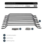 StarTech.com 10-Pack Horizontal Lacing Bar with 4in (10.2cm) Offset at 75 Degrees, Server Rack Cable Management, 19" Network Rack-Mount Cord Organizer