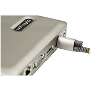 StarTech.com USB C Dock - USB-C to DisplayPort 4K 30Hz or VGA - 65W USB Power Delivery Charging - 4-Port USB 3.1 Gen 1 Hub - Universal USB-C Laptop Docking Station with Ethernet - TAA