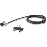 StarTech.com 6.6ft (2m) Laptop Cable Lock with Keys - Keyed Security Cable Lock for Compatible K-Slot Laptops, Desktops, Computers & Other Devices - Anti-Theft Vinyl Coated Steel Cable Lock - TAA