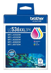 Brother LC536XXL3PK ink cartridge 3 pc(s) Original Extra (Super) High Yield Cyan, Magenta, Yellow