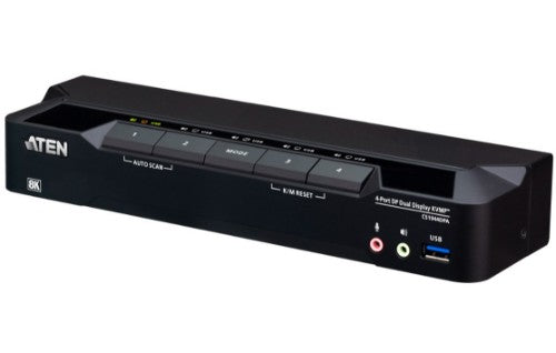 ATEN Desktop 4-Port USB 3.0 8K DisplayPort Dual-Display KVMP™ Switch, Up to 7680 × 4320 @ 60 Hz, 5120 × 2880 @ 60 Hz (Cables included)
