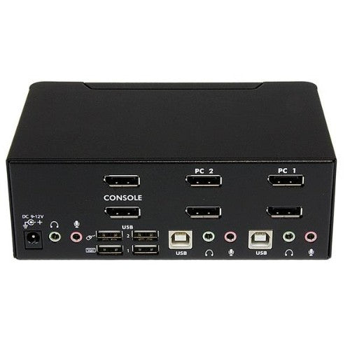 StarTech.com 2 Port Dual DisplayPort USB KVM Switch with Audio & USB 2.0 Hub - TAA