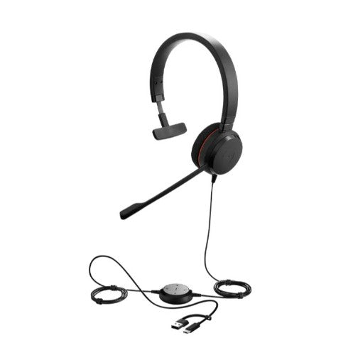 Jabra Evolve 20 SE Headset Wired Head-band Office/Call center USB Type-C / USB Type-A Black