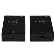 StarTech.com USB 2.0 Extender over Cat5e/Cat6 Cable (RJ45) - Up to 165ft (50m) - High Speed USB Port Extender Adapter Kit - Powered - USB over Ethernet Cable Extender - 480Mbps - Metal - TAA