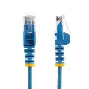 StarTech.com 1m Blue Slim CAT6 Cable, 10 Pack, Snagless, 100W PoE, UTP, LSZH, 28AWG Pure Bare Copper Wire, Slim RJ45 Network Patch Cord w/Strain Reliefs, Individually Tested