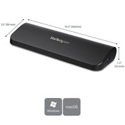StarTech.com Dual Monitor USB 3.0 Laptop Docking Station with HDMI/DVI/VGA, 3x USB-A Hub, GbE, Audio, Universal Type-A Dock for Windows/macOS/ChromeOS - TAA Compliant