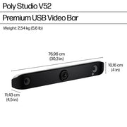 HP Poly Studio V52 USB Video Bar No Power Cord TAA
