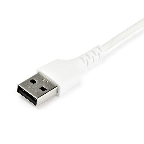 StarTech.com 6.6ft (2m) USB-A to USB-C Fast Charging Cable, Rugged, Charge & Sync, 3A, USB 2.0, White TPE Jacket and Aramid Fiber - USB Charging Cord