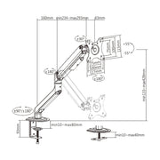 Brateck Counterbalance Monitor Arm 81.3 cm (32") Grey Desk