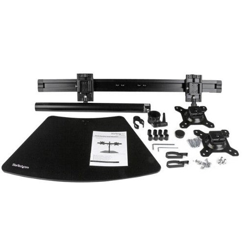StarTech.com Dual-Monitor Stand - Horizontal - Black - For up to 24" (17.6lb/8kg) Displays