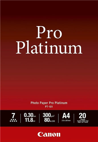 CANON PHOTO PAPER PRO PLATINUM A4 300GSM PACK 20
