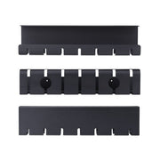 StarTech.com 2-Pack Under Desk Cable Management Tray, 42" Long (21" Per Tray), Metal Slotted Style Cable Organizer, Screw-On Install, Power Bar Holder, Black, TAA