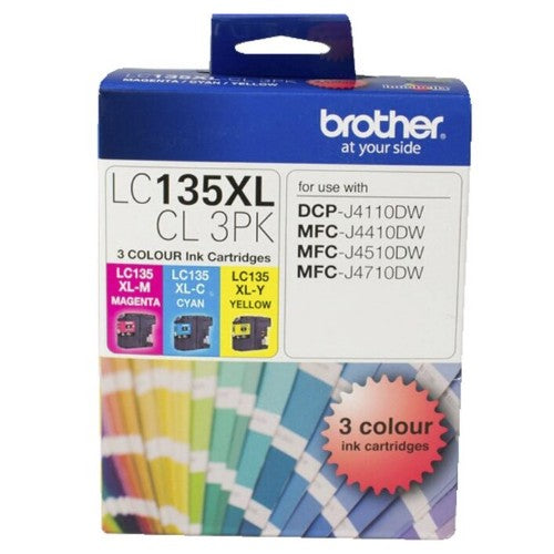 Brother LC135XLCL3PK ink cartridge 3 pc(s) Original Cyan, Magenta, Yellow
