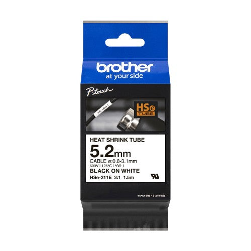 Brother HSE-211E label-making tape Black on white
