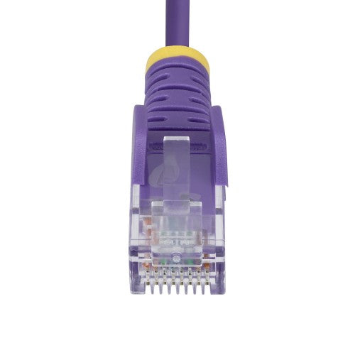 StarTech.com 1m Purple Slim CAT6 Ethernet Cable, Snagless, 100W PoE, UTP, LSZH, 28AWG Pure Bare Copper Wire, Slim RJ45 Network Patch Cord w/Strain Reliefs, Individually Tested