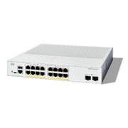 Cisco Catalyst 1300-16P-2G Managed Switch, 16 Port GE, PoE, 2x1GE SFP, Limited Lifetime Protection (C1300-16P-2G)