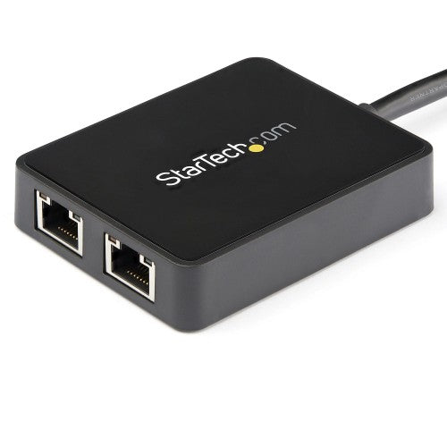 StarTech.com USB 3.0 to Dual Port Gigabit Ethernet Adapter w/ USB Port, 10/100/1000 Mbps, USB Gigabit LAN Network NIC Adapter