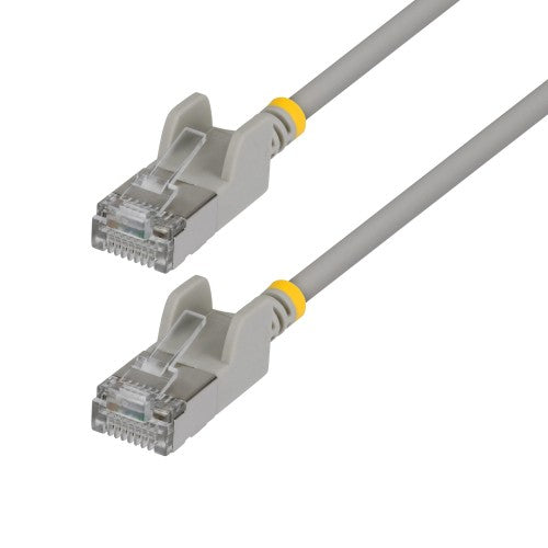 StarTech.com 80cm Gray Ultra Slim Cat6A Ethernet Cable, Snagless, FTP, Pure Bare Copper Wire, 34AWG Slim RJ45 Network Patch Cord, Individually Tested