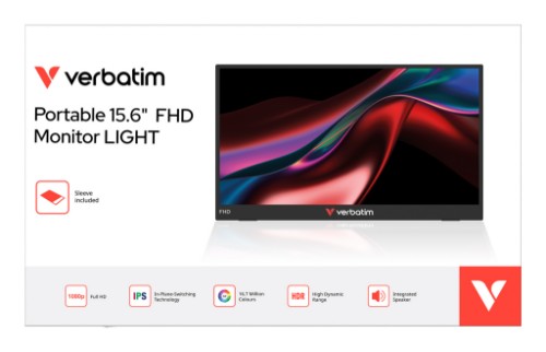 Verbatim 32406 portable TV/monitor Portable monitor Black 39.6 cm (15.6") LCD 1920 x 1080 pixels