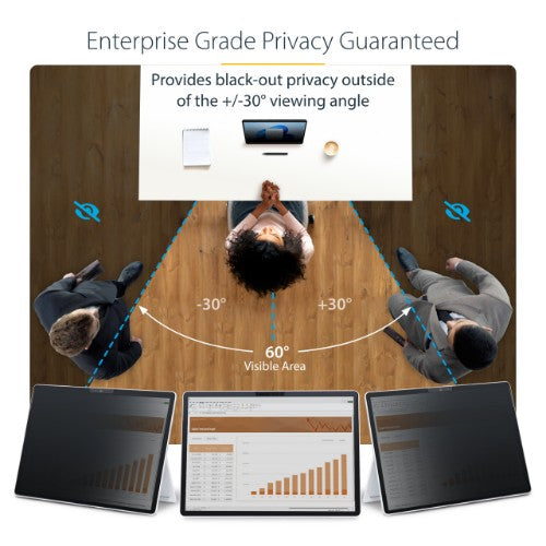 StarTech.com 4-Way Privacy Screen For 13-inch Surface Pro 8/9/X/11 Laptop, Portrait/Landscape Modes, Touch-Enabled, +/- 30 Deg. View, Blocks up to 51% Blue Light, Anti-Glare