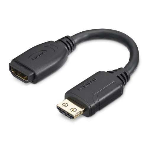 StarTech.com 6in (15cm) HDMI Port Saver Cable - 4K 60Hz High Speed HDMI 2.0 Extension Cable with Ethernet - Short HDMI Extension Cable - HDMI Male to Female Extension Adapter Cord