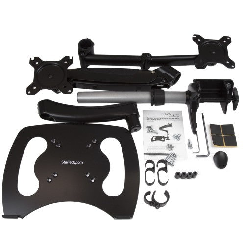StarTech.com Desk-Mount Monitor Arm with Laptop Stand - Full Motion - Articulating - For up to 27" (17.6lb/8kg) Displays