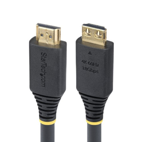 StarTech.com 20ft (6.1m) High Speed HDMI Cable with Gripping Connectors, 4K 60Hz/1440p 144Hz, HDR10/HDCP 2.2/ARC, 18Gbps, UHD HDMI Cord for TV/Monitor/Display, TPE Jacket