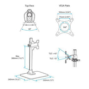 StarTech.com Single Monitor Stand - Adjustable - Steel - Silver - For up to 34" (30.9lb/14kg) Displays - TAA