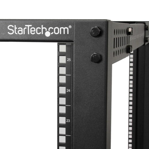 StarTech.com 25U 4-Post Server Rack, 19in Open Frame Rack with 40in (101cm) Mounting Depth and 1200lb (544kg) Weight Capacity, Mobile or Floor Mount IT Rack