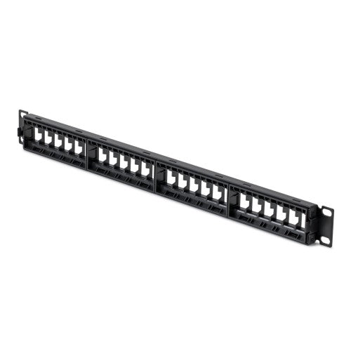 StarTech.com 24 Port 1U Blank Keystone Patch Panel with Cable Management Bar, Rackmount Cat6 Patch Panel for RJ45 UTP Ethernet Network Jacks