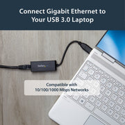 StarTech.com USB 3.0 to Gigabit Ethernet Network Adapter, 10/100/1000 Mbps, USB to RJ45, USB 3.0 to LAN Adapter, USB 3.0 Ethernet Adapter (GbE), TAA Compliant