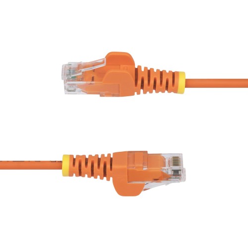 StarTech.com 1.5m Orange Slim CAT6 Ethernet Cable, Snagless, 100W PoE, UTP, LSZH, 28AWG Pure Bare Copper Wire, Slim RJ45 Network Patch Cord w/Strain Reliefs, Individually Tested