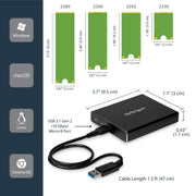 StarTech.com Dual-Slot Drive Enclosure for M.2 SATA SSDs - USB 3.1 (10Gbps) - RAID - TAA