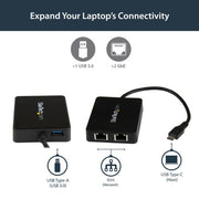StarTech.com USB-C to Dual Gigabit Ethernet Adapter with USB 3.0 (Type-A) Port, USB Type-C Gigabit Network Adapter
