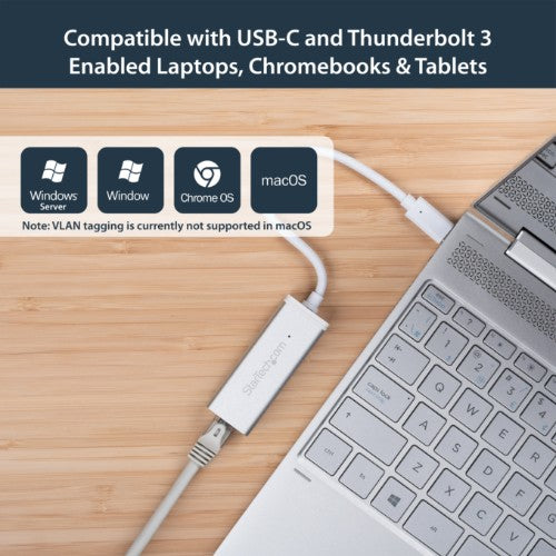 StarTech.com USB-C to Gigabit Ethernet Adapter, Aluminum, Thunderbolt 3 / 4 Compatible, USB Type C Network Adapter