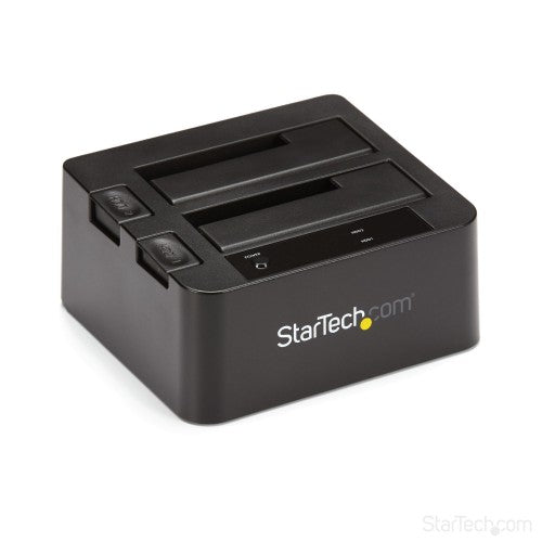 StarTech.com Dual-Bay USB 3.2 Gen 2 to SATA Hard Drive Docking Station, USB 10Gbps Hard Drive Dock, External 2.5/3.5" SATA I/II/III SSD/HDD Docking Station, Hot-Swap Hard Drive Bay, Top-Loading