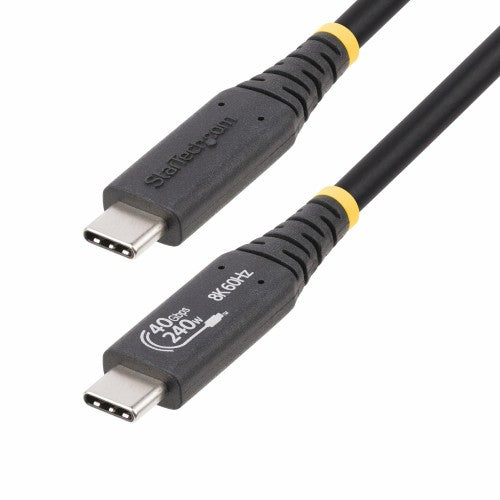 StarTech.com 3ft (1m) USB4 Cable 40Gbps, 240W (5A) Power Delivery, 8K 120Hz / 4K 240Hz DP Alt Mode, USB-IF Certified USB-C Cable - Thunderbolt Compatible