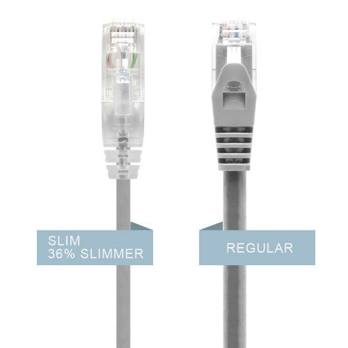 ALOGIC 3m Grey Series Alpha Ultra Slim Cat6 Network Cable, UTP, 28AWG