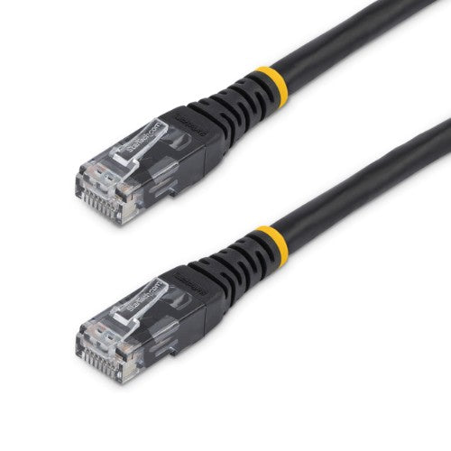 StarTech.com 6ft CAT6 Ethernet Cable - Black CAT 6 Gigabit Ethernet Wire -250MHz 100W PoE RJ45 UTP Molded Network/Patch Cord w/Strain Relief/ Individually Tested