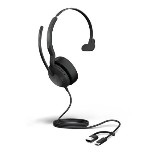Jabra Evolve2 50 Headset Wired Head-band Office/Call center USB Type-C / USB Type-A Bluetooth Black