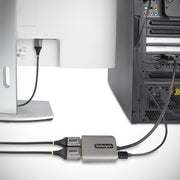 StarTech.com Dual-Monitor DisplayPort 1.4 Splitter, DisplayPort to 2x DP Multi-Monitor Adapter, Dual 5K 60Hz Computer MST Hub, Extra-Long Built-in Cable - Windows Only