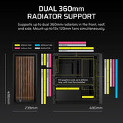 Corsair FRAME 4000D WOOD RS Midi Tower Black, Wood